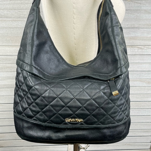 CALVIN KLEIN Quilted Satchel Bag Black - Picture 2 of 12